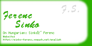 ferenc sinko business card
